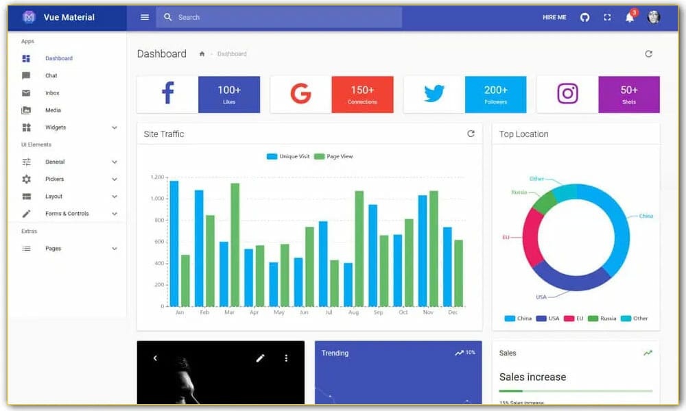 Vue Material Admin Template