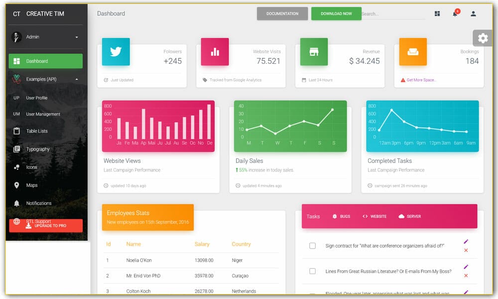 Vue Material Dashboard Laravel