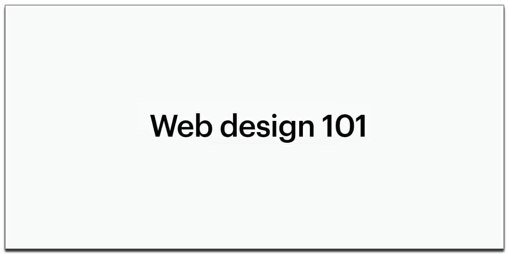 Web design 101