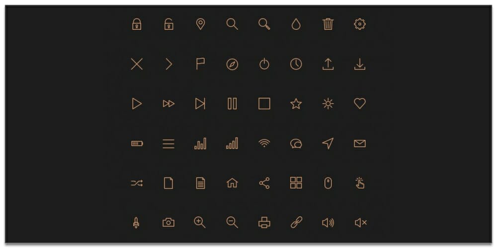 80 Stroke Icons Font