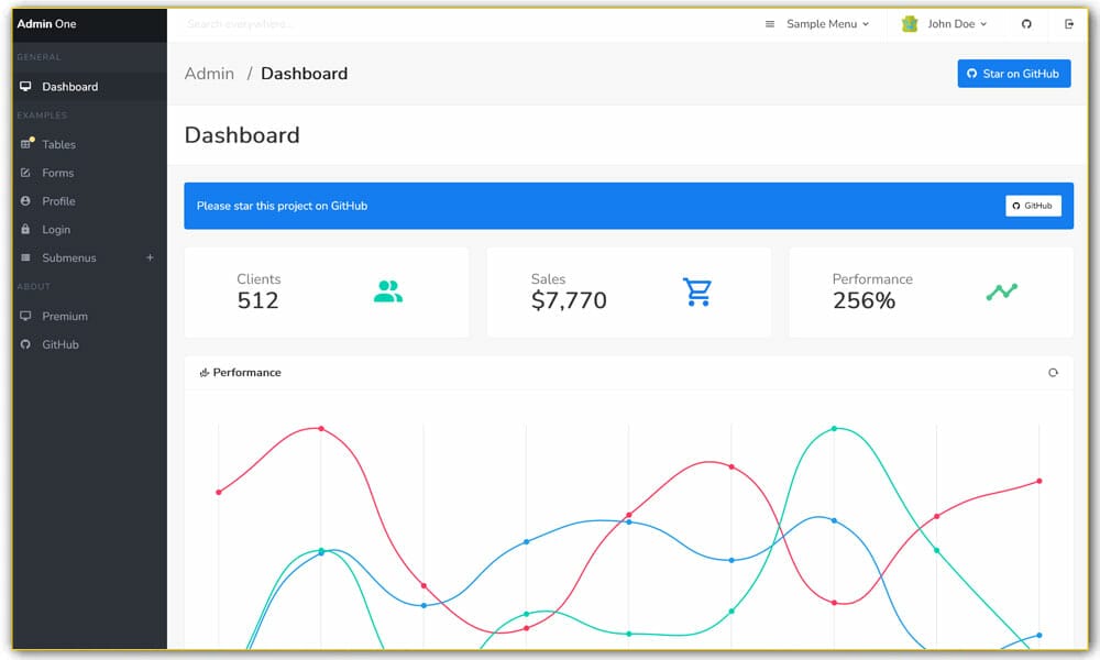 Admin One - Free Vue Bulma Buefy Dashboard