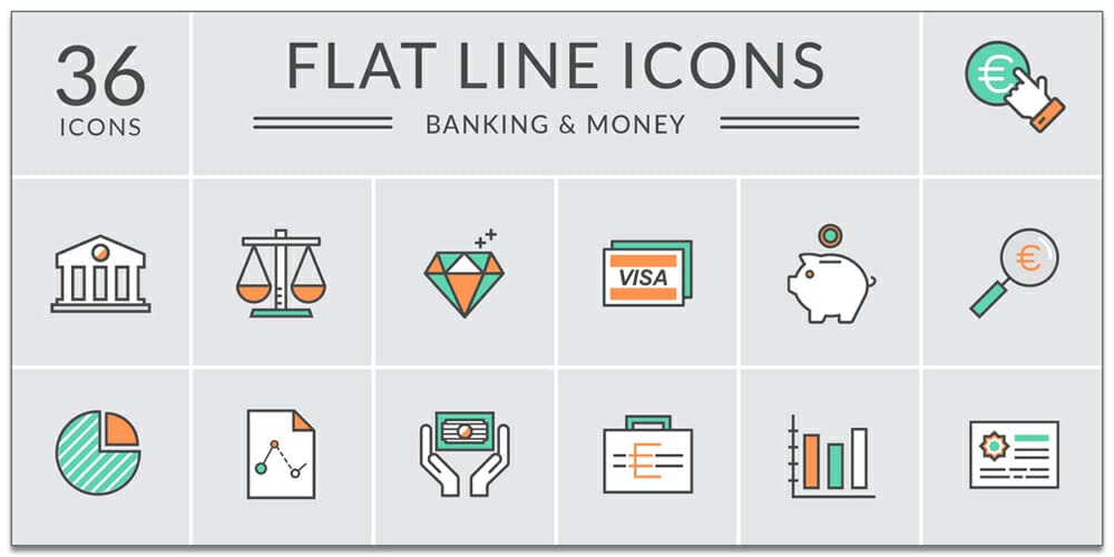 Latest Free E-commerce Icon Sets 15 Bank and Money Icons