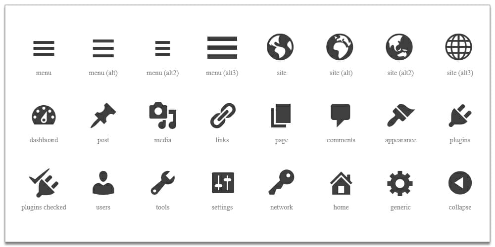 Dashicons 