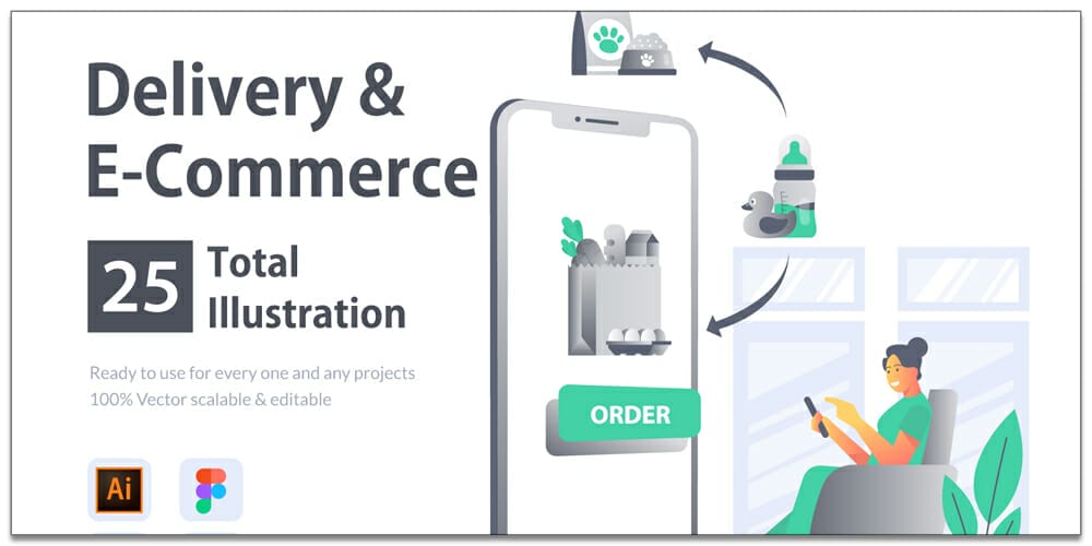 Latest Free E-commerce Icon Sets 4 Delivery and E-Commerce Illustrative Icons