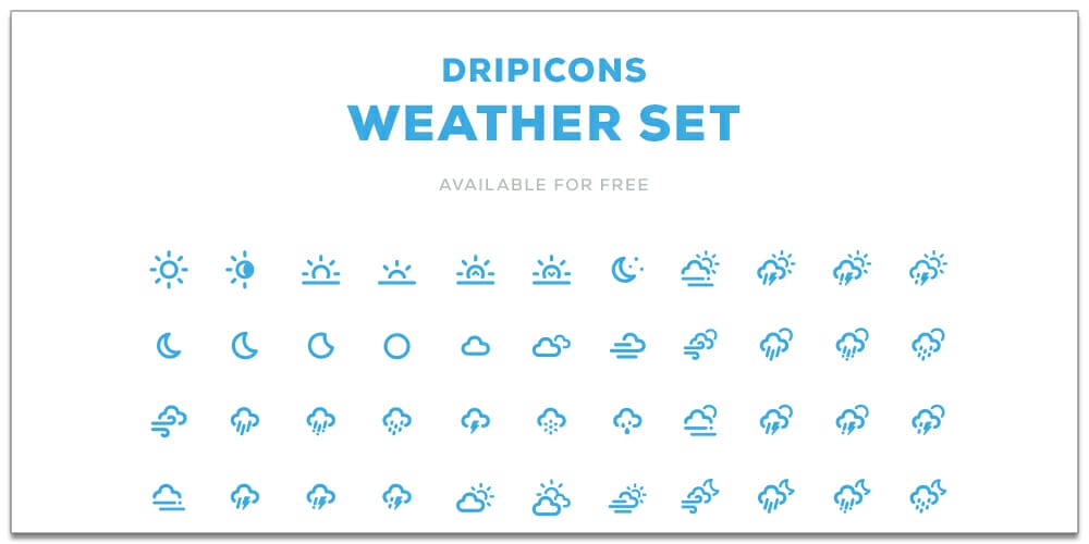 Best Free Line Icon Fonts 6 Dripicons Weather Icons
