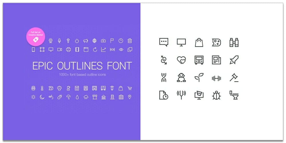 Useful Free Icon Fonts 8 Epic Outlines Font