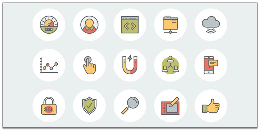 Flat and Line E Commerce Icons