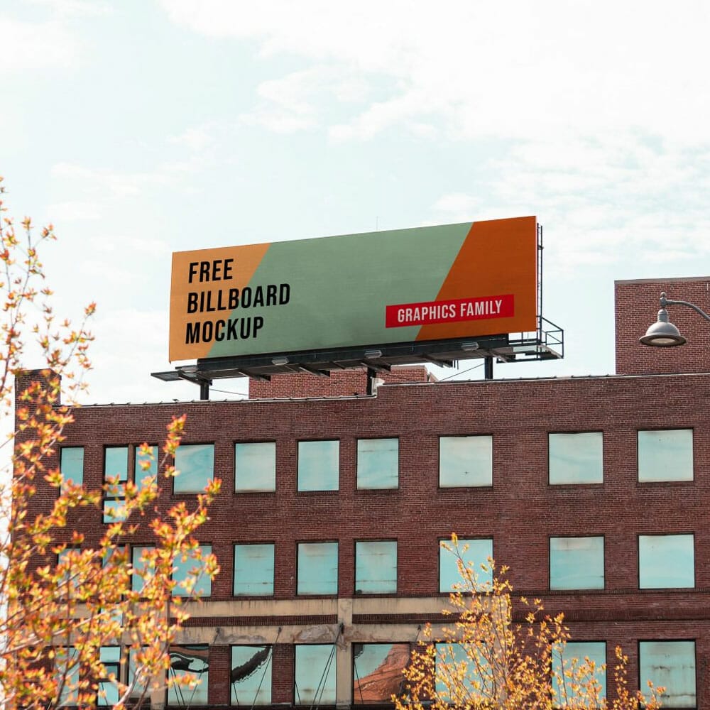 Free Billboard Design On Building Mockup PSD 1 Free Billboard Design On Building Mockup PSD