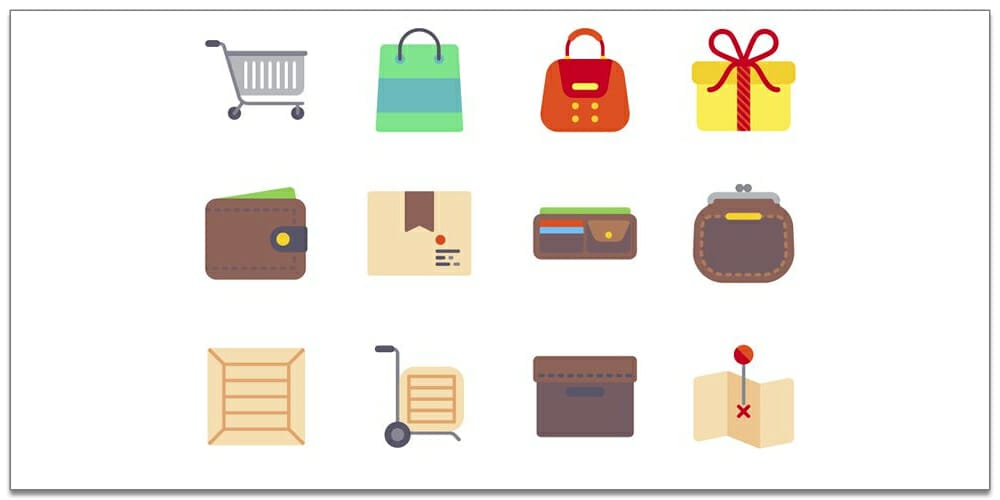 Latest Free E-commerce Icon Sets 13 Free Flat eCommerce Icons