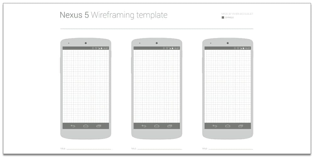 Latest Collection of iPhone Wireframe PSDs 4 Free Nexus 5 Wireframing Template PSD