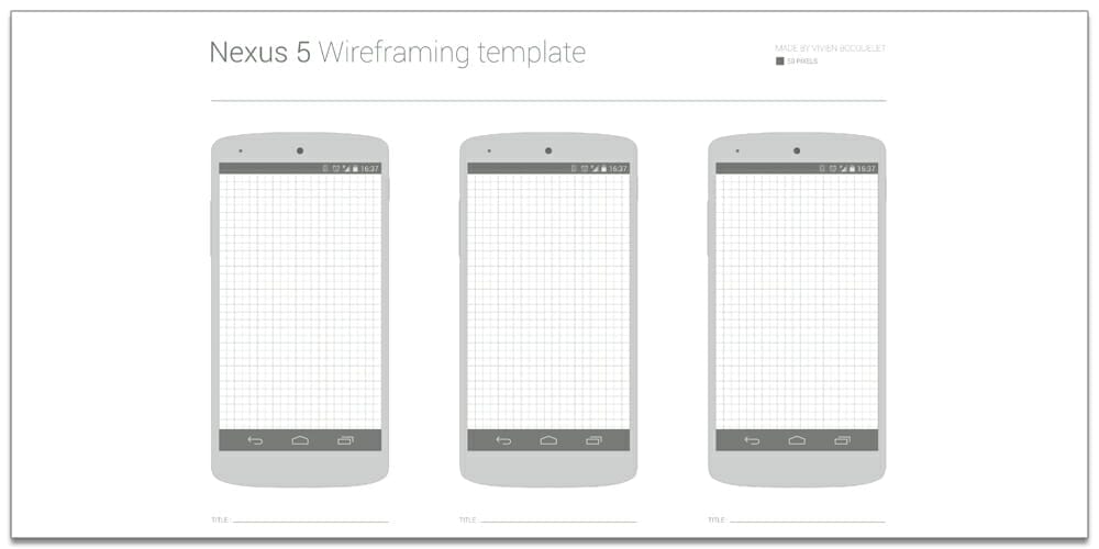 Free Nexus 5 Wireframing Template PSD
