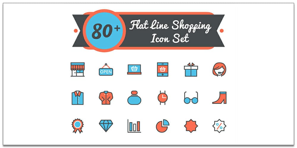 Latest Free E-commerce Icon Sets 21 Free Vector Flat Shopping Icons