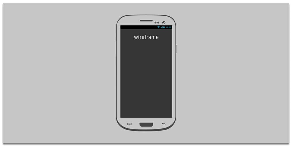 Galaxy S3 Wireframe PSD