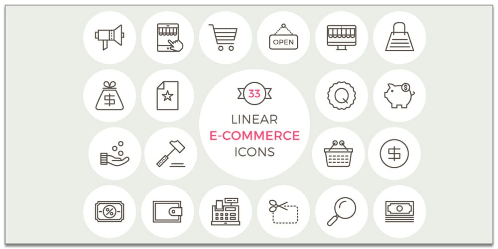 Latest Free E-commerce Icon Sets 6 Linear E Commerce Icons