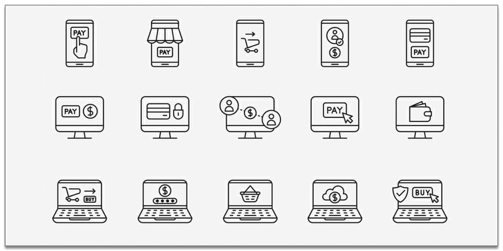 Online Payment Vector Icons