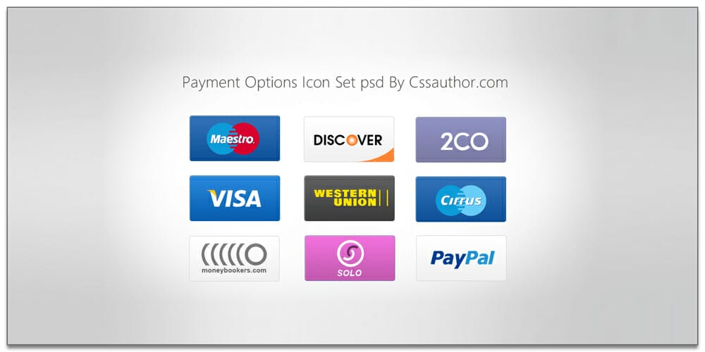 Payment Options Icon Set PSD