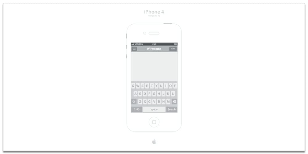 Latest Collection of iPhone Wireframe PSDs 16 iPhone 4 Template v2