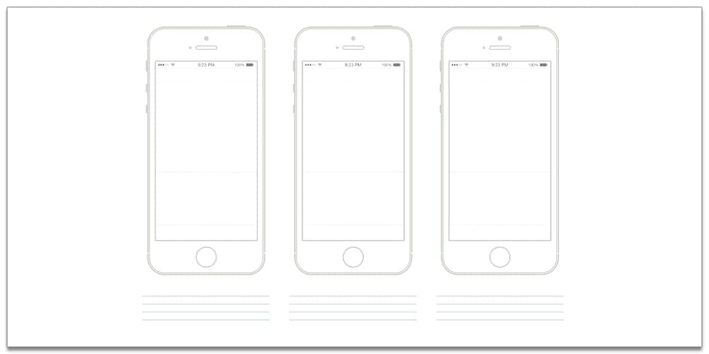 Latest Collection of iPhone Wireframe PSDs 10 iPhone 5S Template PSD