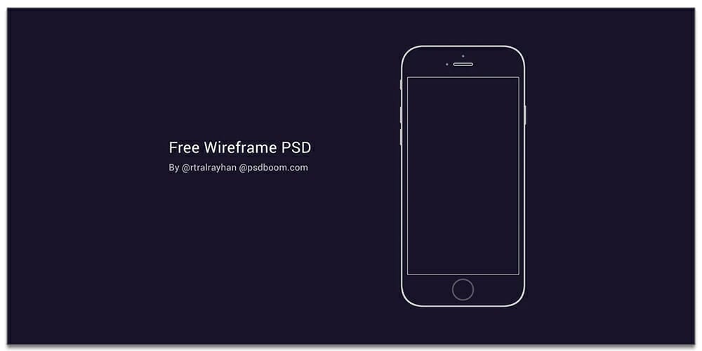 iPhone 6 Minimal Wireframe PSD