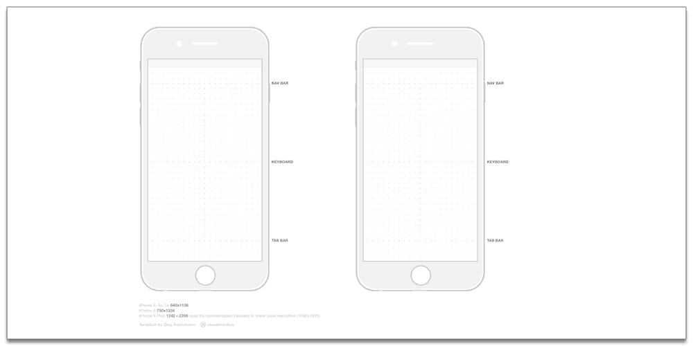 Latest Collection of iPhone Wireframe PSDs 3 iPhone 6 Wireframes PSD