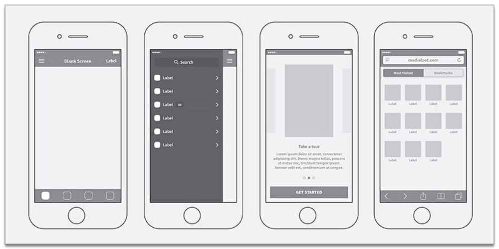 Latest Collection of iPhone Wireframe PSDs 20 iphone wireframe psd