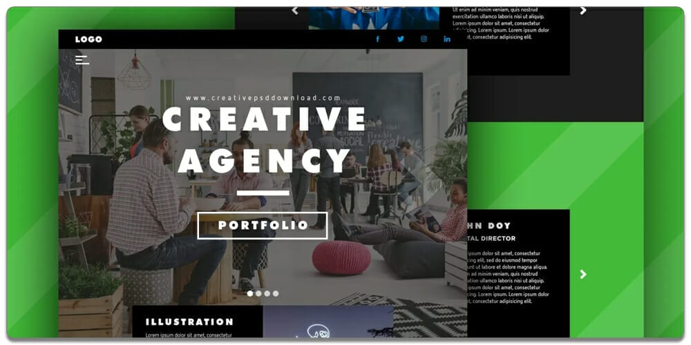 Free Agency Website Templates PSD 12 Creative Agency Web Template
