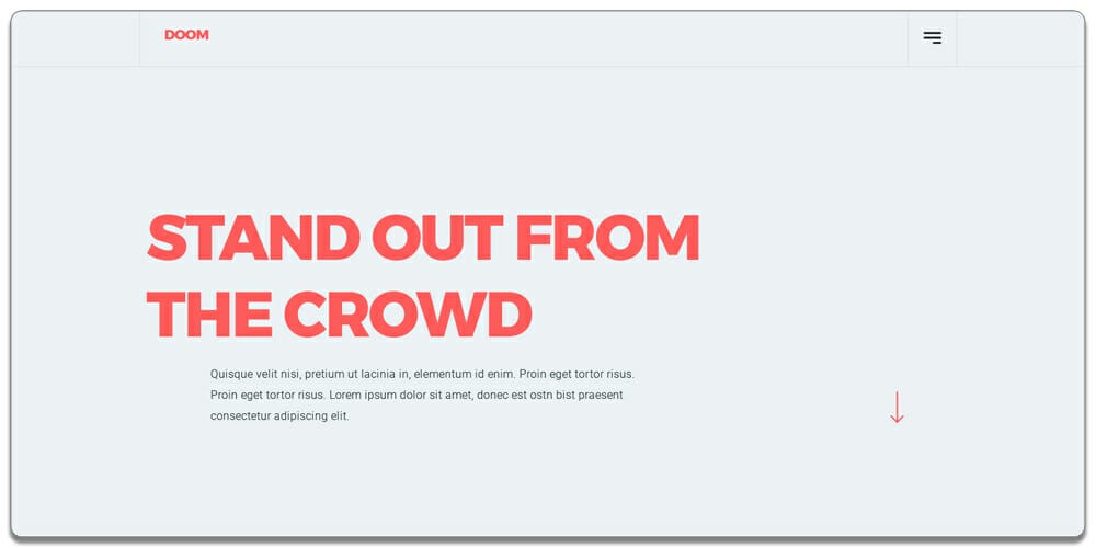 Free Agency Website Templates PSD 9 Doom Minimal Agency Template