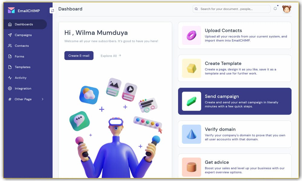 100+ Best Free Bootstrap Admin Templates 57 EmailChimp Lite | Free Email Marketing WebApp Admin Template