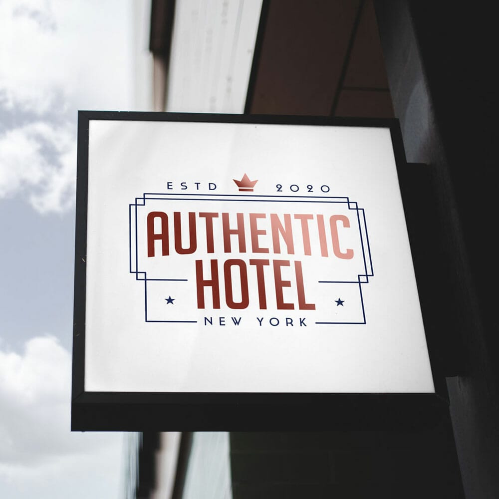 Free Hotel Signage Mockup PSD 1 Free Hotel Signage Mockup PSD