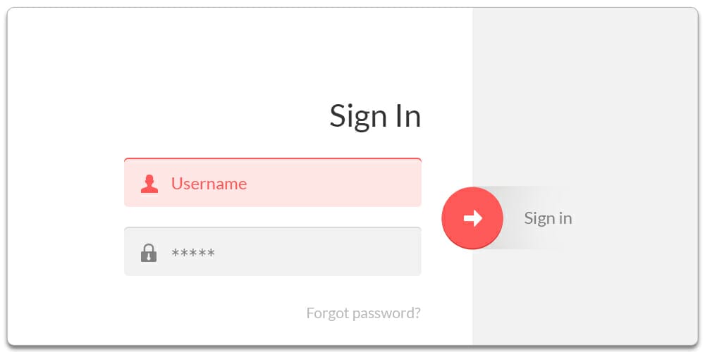 Free Login Form PSD