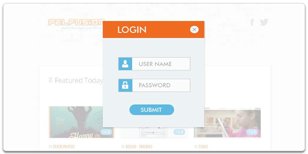 Free Popup Login Form UI PSD