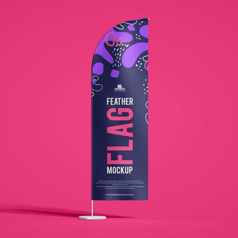 Free Premium Advertising Feather Flag Mockup PSD 1 Free Premium Advertising Feather Flag Mockup PSD