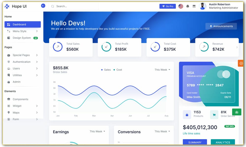 100+ Best Free Bootstrap Admin Templates 19 Hope UI Bootstrap 5 Admin Template