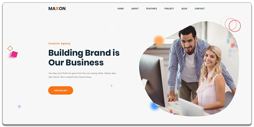 Free Agency Website Templates PSD 5 Maxon