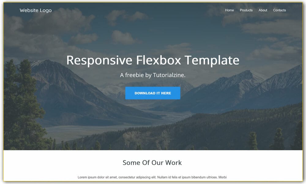 Responsive Landing Page Template With Flexbox