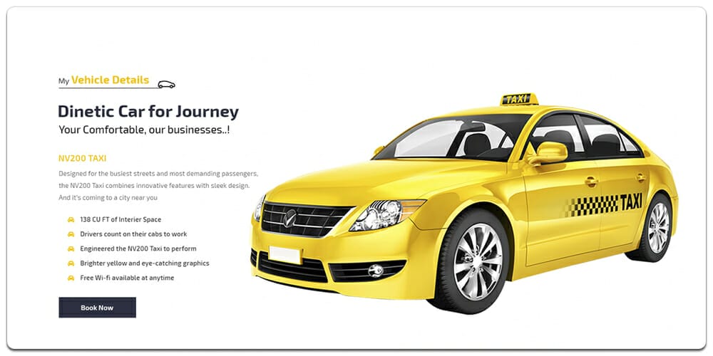 Taxi Booking Landing Page Template