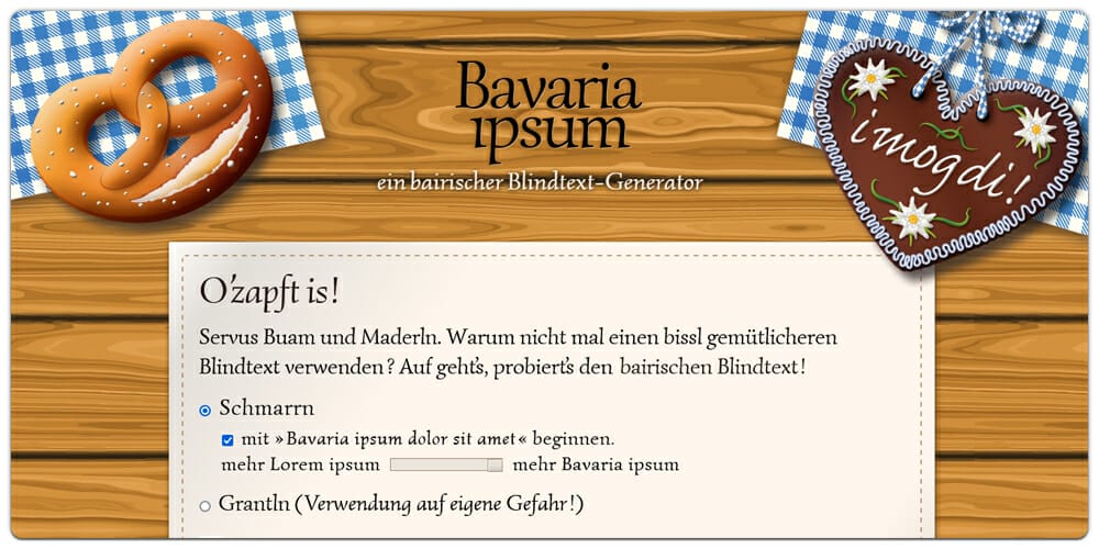Dummy Text Generators and Tools 49 Bavaria Ipsum