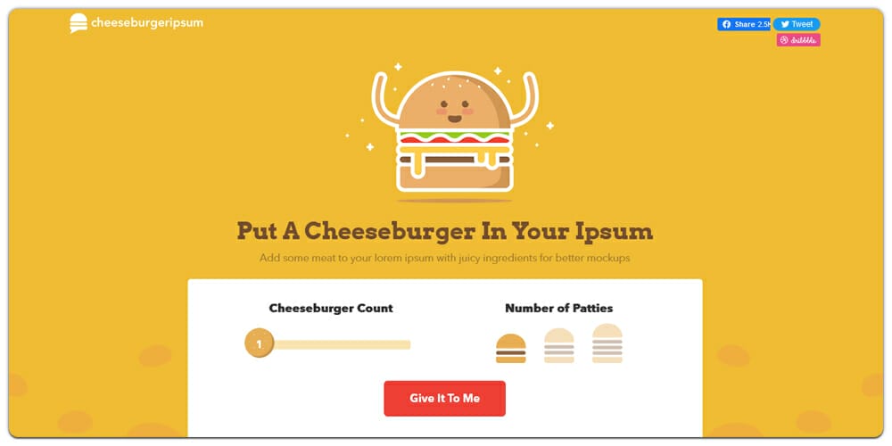 Dummy Text Generators and Tools 51 Cheeseburger Ipsum