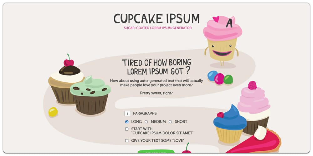 Dummy Text Generators and Tools 16 Cupcake Ipsum