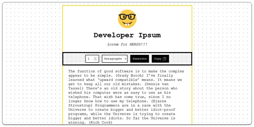 Dummy Text Generators and Tools 12 Developer Ipsum