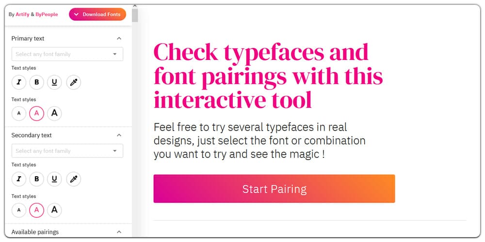 10+ Best Tools for Designers to Find Best Fonts 10 FontPairings ByPeople