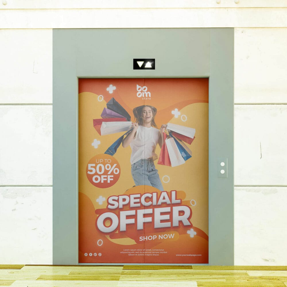 Free Elevator Door Mockup PSD Template 1 Free Elevator Door Mockup PSD Template