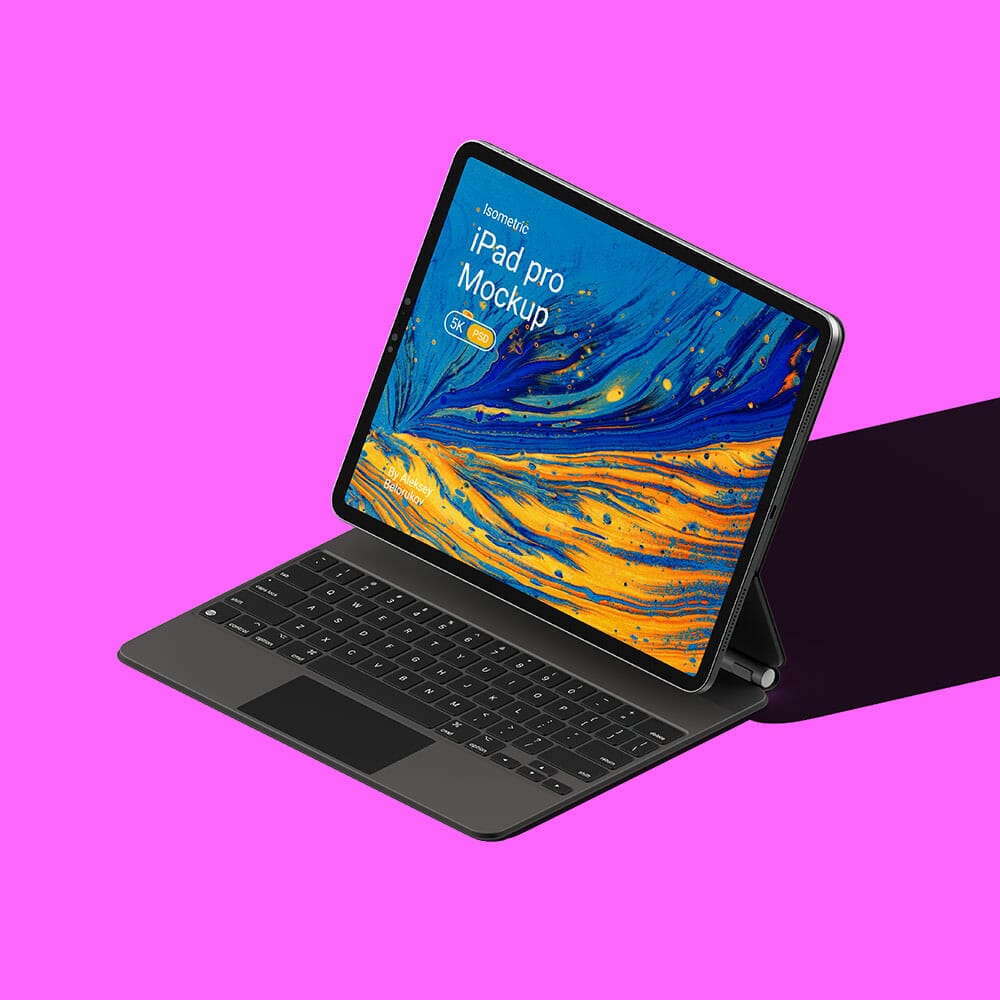 Free iPad Pro Isometric Mockup PSD 1 Free iPad Pro Isometric Mockup PSD