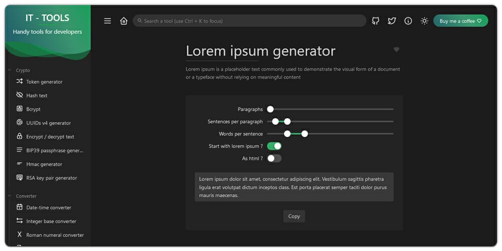 Dummy Text Generators and Tools 32 IT Tools Lorem Ipsum Generator