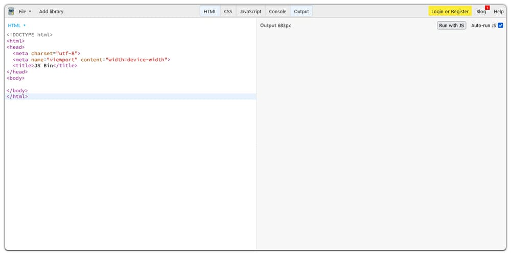 Excellent Online Code Editors 19 JS Bin