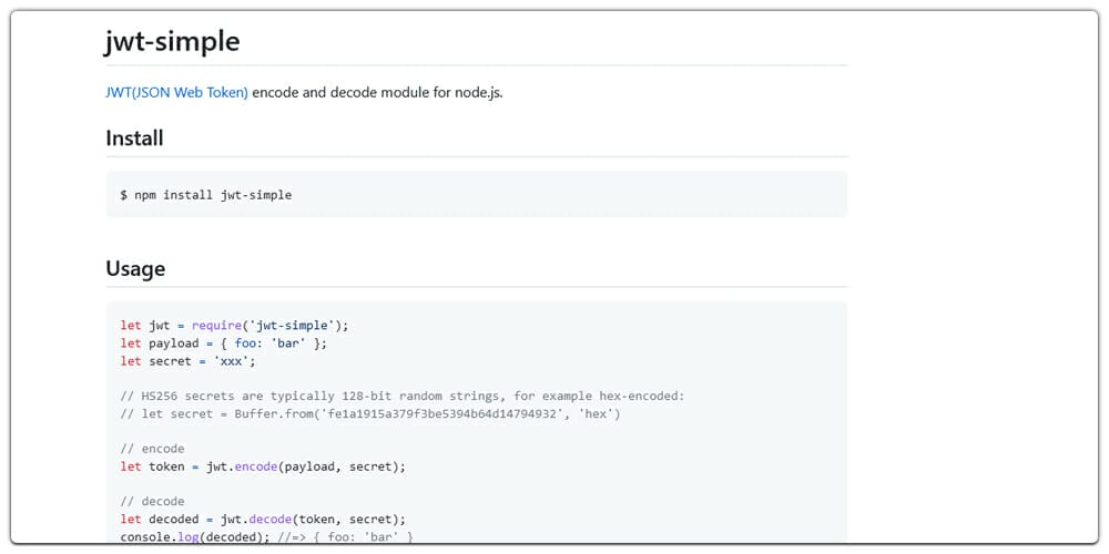 Great Node.js Encryption Libraries 10 JWT Simple