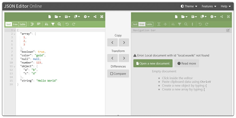 Excellent Online Code Editors 32 Json Editor Online