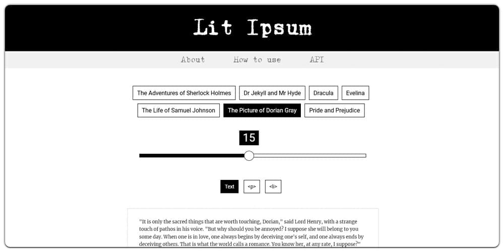 Dummy Text Generators and Tools 53 Lit Ipsum