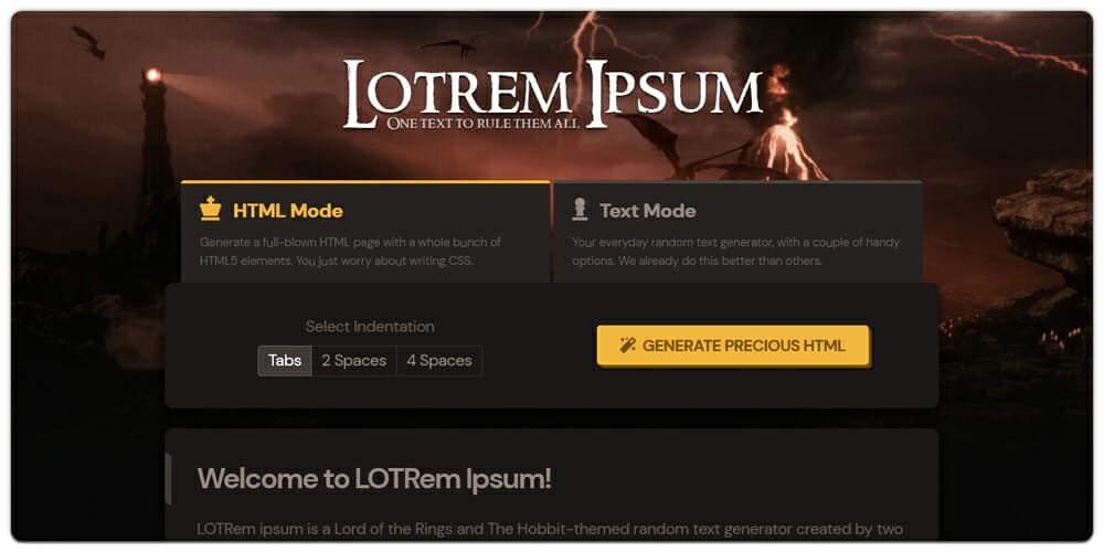Dummy Text Generators and Tools 42 Lotrem Ipsum