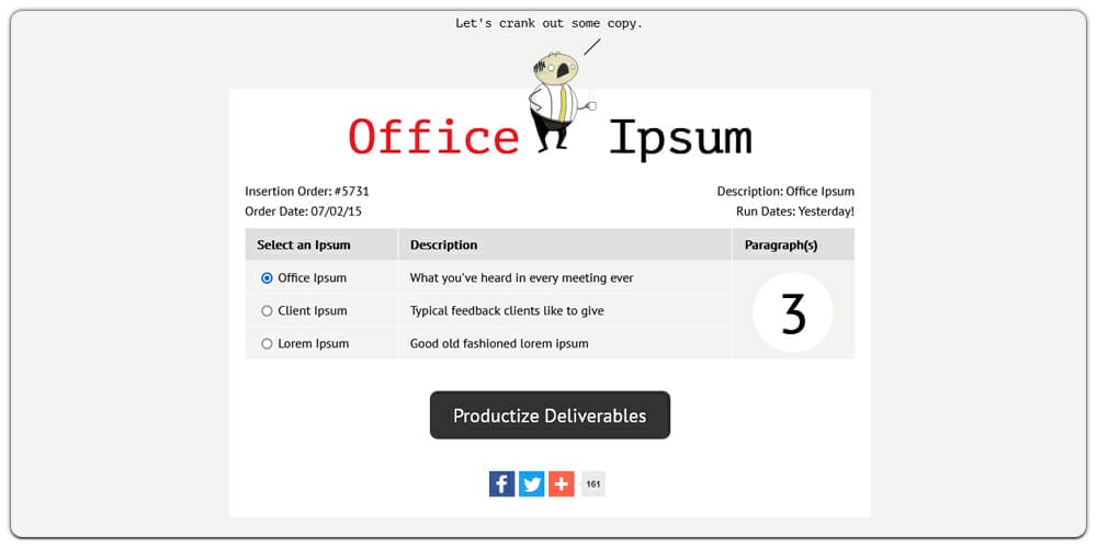 Dummy Text Generators and Tools 61 Office Ipsum